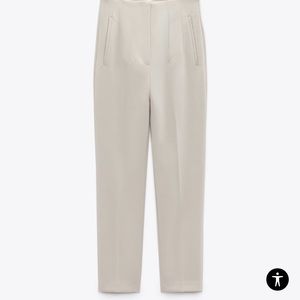 Zara high waisted pants oyster white